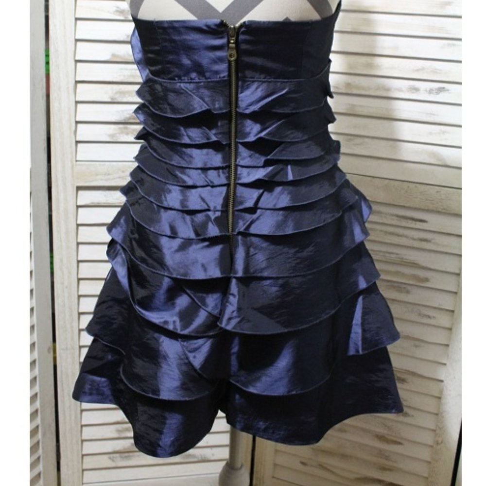 BCB Generation blue cocktail ruffle dress(643) - Picture 3 of 5